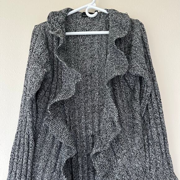 Vintage Brittney Black cardigan knit sweater ruffle whimsigoth fairy hippie M - Picture 3 of 10